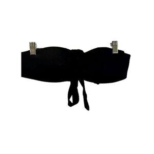 Women's Black Twist Tie Front Bandeau Bikini‎ Top Swimsuit